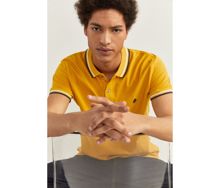 Springfield 143773908 XXL Basic Slim Fit Polo Shirt for Men - Mustard - Zoom Image 4