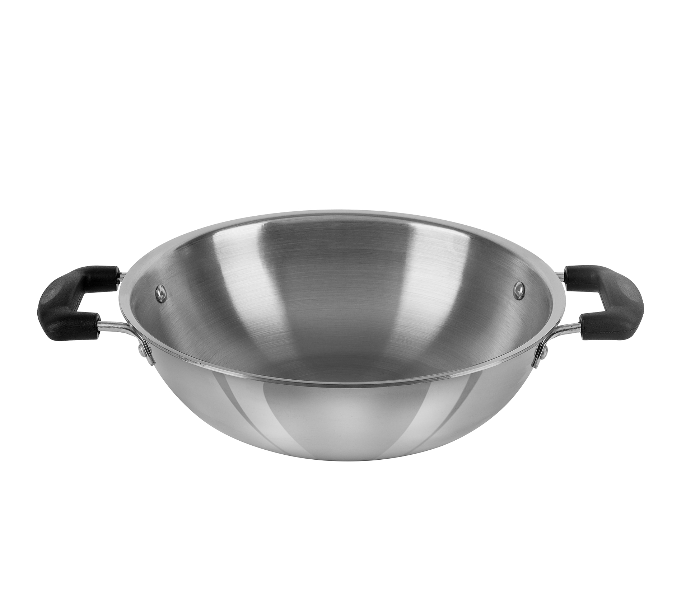 Insiya SVI-103 26cm 3.5  liters Platinum Cookware Triply Stainless Steel Kadai with Lid - Silver - Zoom Image 1