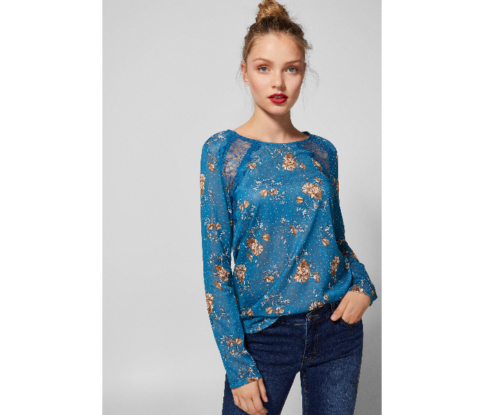 Springfield 676395219 XS Long Sleeve T-Shirt for Women - Blue - Zoom Image 1