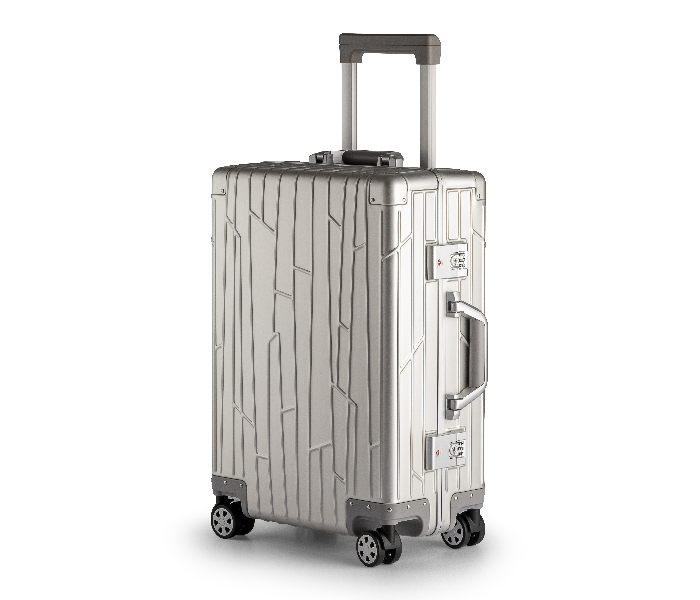 Kenza SV356 20 Inch Prime Superior Aluminium Ultra Light Hardside Expandable Built-In TSA Lock Zipperless Luggage Bag with Spinner Wheels - Silver - Zoom Image 1