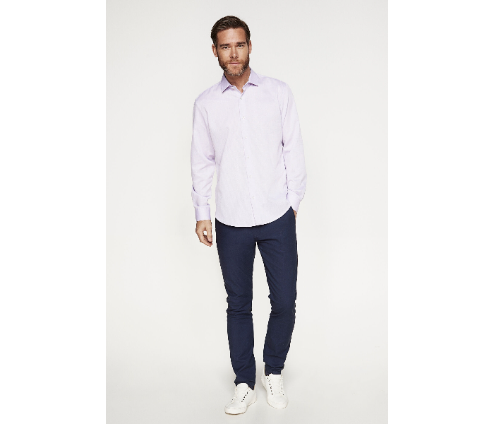 Springfield 151340082 Small Long Sleeve Stipped Business Shirt for Men - Blue and Pink - Zoom Image 1