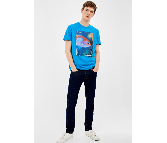 Springfield 145655585 Medium Licensed T-Shirt for Men - Blue - Zoom Image 1