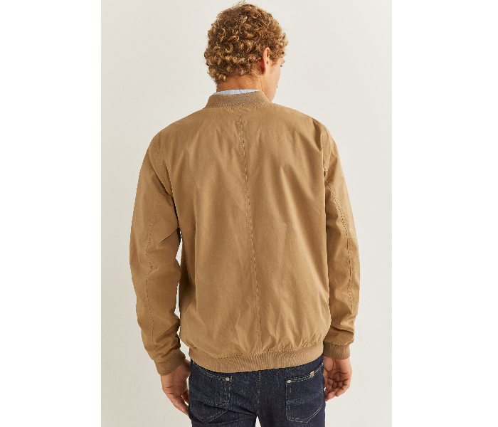 Springfield 283940754 Small Cotton Sports Jacket for Men - Camel - Zoom Image 3