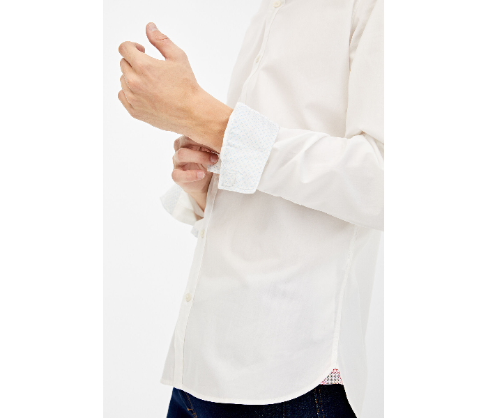 Springfield 150675799 Small Long Sleeve Plain Business Shirt for Men - White - Zoom Image 2