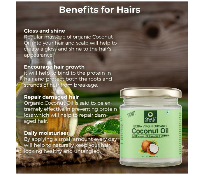 Organic Harvest 200ml Extra Virgin Coconut Oil - Zoom Image 3