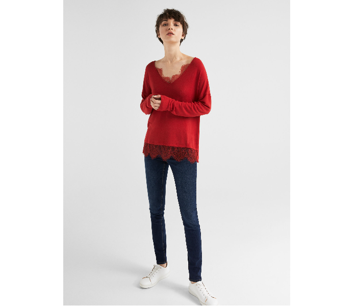 Springfield 676411865 Large Plain Long Sleeve T-Shirt for Women - Red - Zoom Image 1