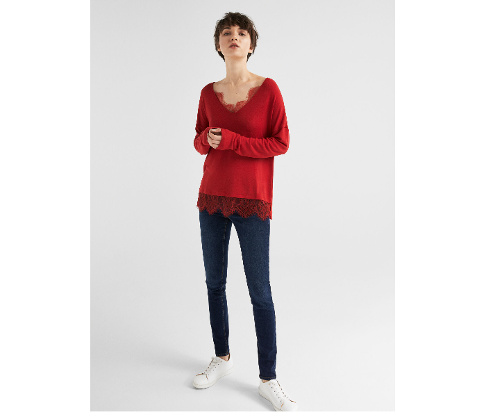 Springfield 676411865 Medium Plain Long Sleeve T-Shirt for Women - Red - Zoom Image 1