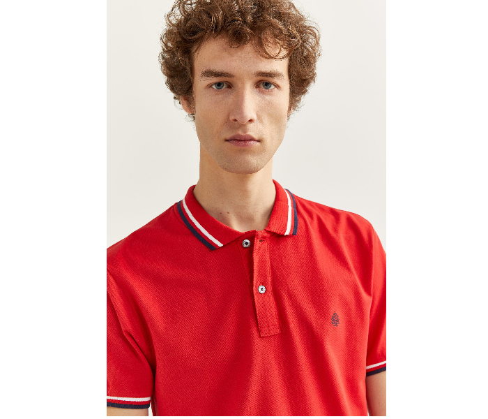 Springfield 143773961 Small Basic Slim Fit Polo Shirt for Men - Red - Zoom Image 3