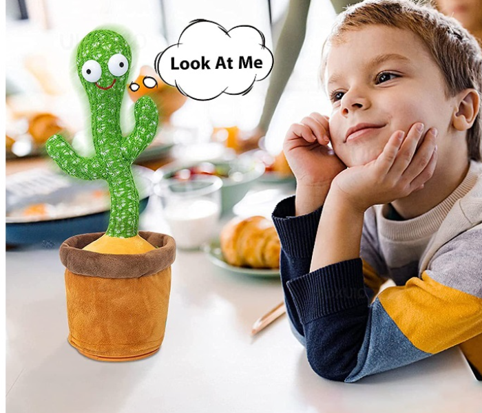 Rechargeable Dancing Cactus Toy, Electric, Shaking, Recording, Singing, Talking toys, "Repeat your speech" Plush Stuffed Gift For Kids  - Zoom Image 4