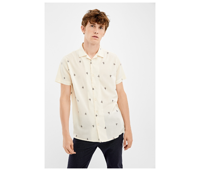 Springfield 037611697 Medium Short Sleeve Casual Shirt for Men - White - Zoom Image 2