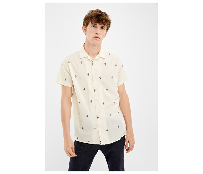 Springfield 037611697 Small Short Sleeve Casual Shirt for Men - White - Zoom Image 2