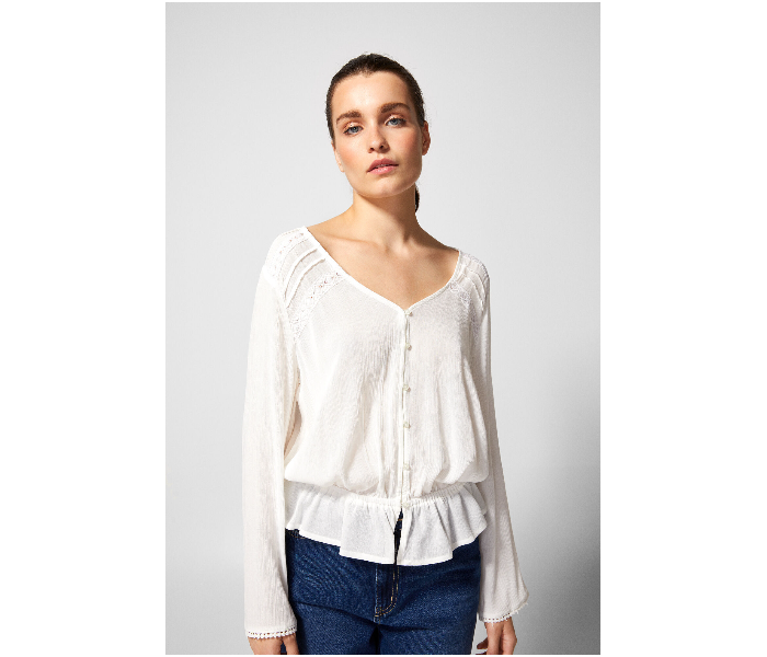 Springfield 679494797 Size 38 Long Sleeve Blouse For Women - White - Zoom Image 2