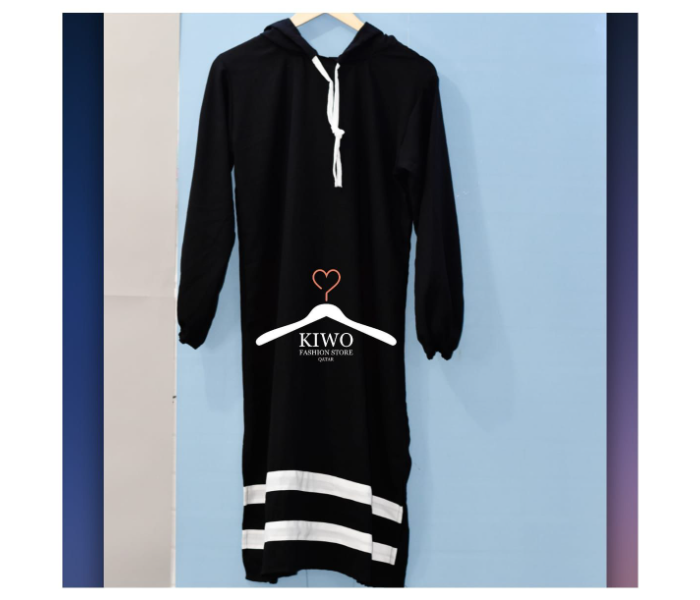 Kiwo KIWO136 XXL Full Sleeve Hoodie for Women - Black and White - Zoom Image