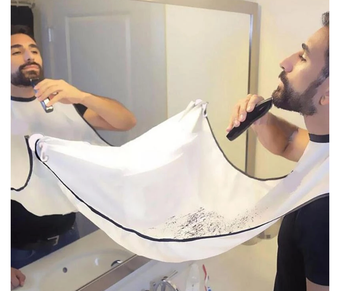 OEM Polyester Waterproof Beard Shaving Apron Face for Men - White - Zoom Image 1