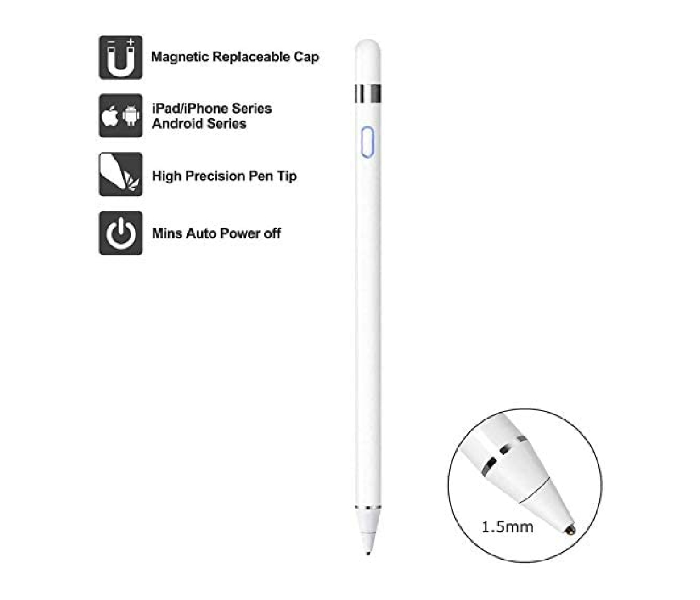 Trands TR-PN876 Universal Active Stylus Pen - White - Zoom Image 2