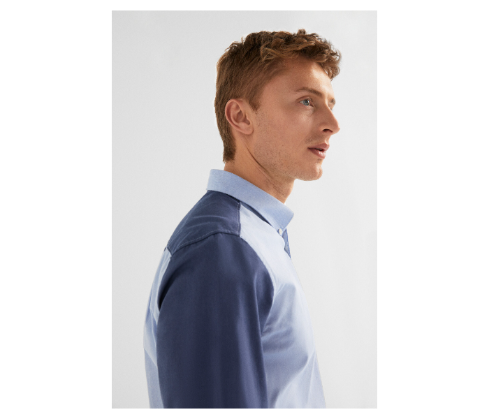 Springfield 027577810 Small Long Sleeve Plain Shirt for Men - Navy - Zoom Image 2