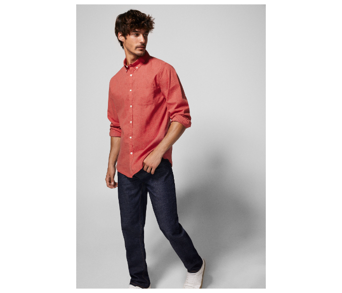 Springfield 027484474 Extra Small Long Sleeve Plain Shirt for Men - Fuchsia - Zoom Image 1