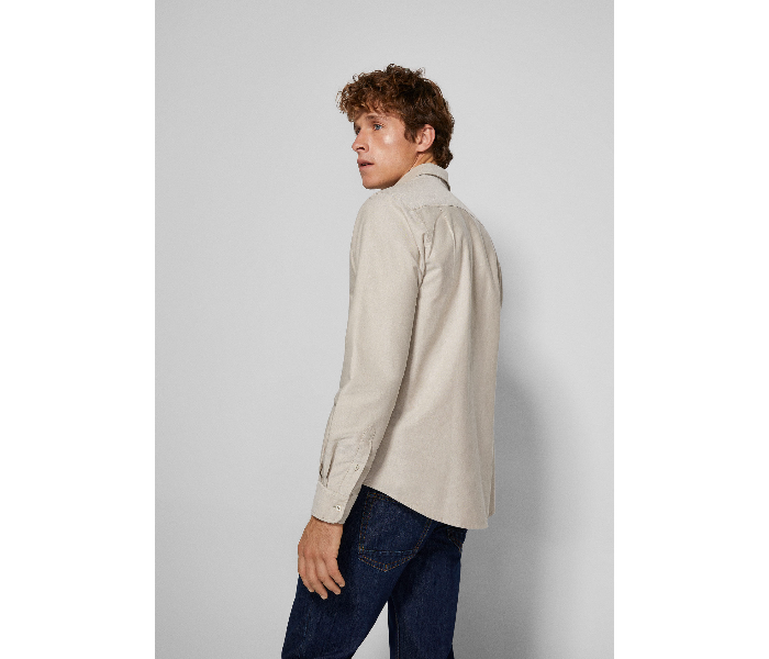 Springfield 027482851 Extra Small Long Sleeve Plain Shirt for Men - Beige - Zoom Image 3