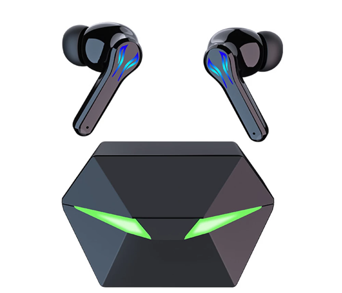 True Wireless Bluetooth LED Light Gaming Ear Buds - Black - Zoom Image 1