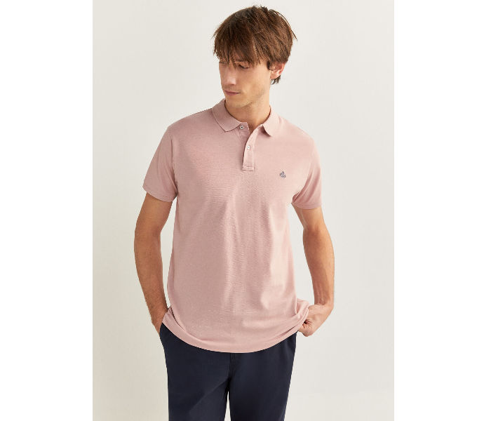 Springfield 143759370 XXXL Basic Slim Fit Polo Shirt for Men - Pink - Zoom Image 2