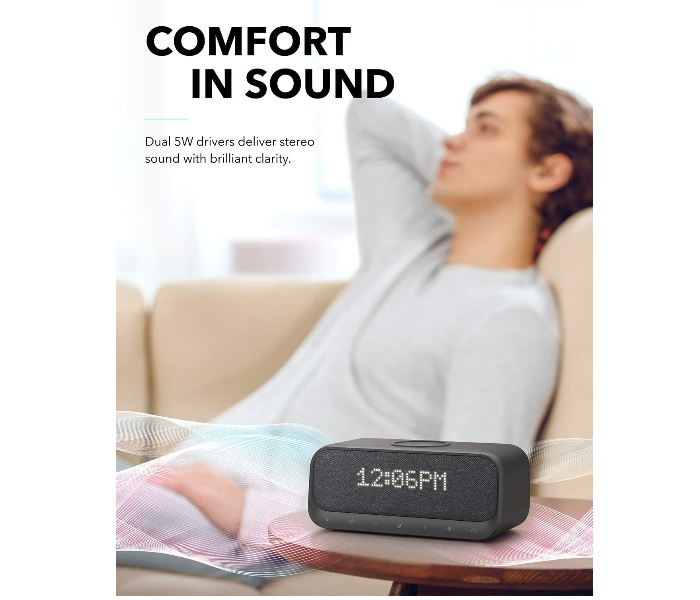 Anker Soundcore Wakey Bluetooth Speaker with Alarm Clock - Black - Zoom Image 3