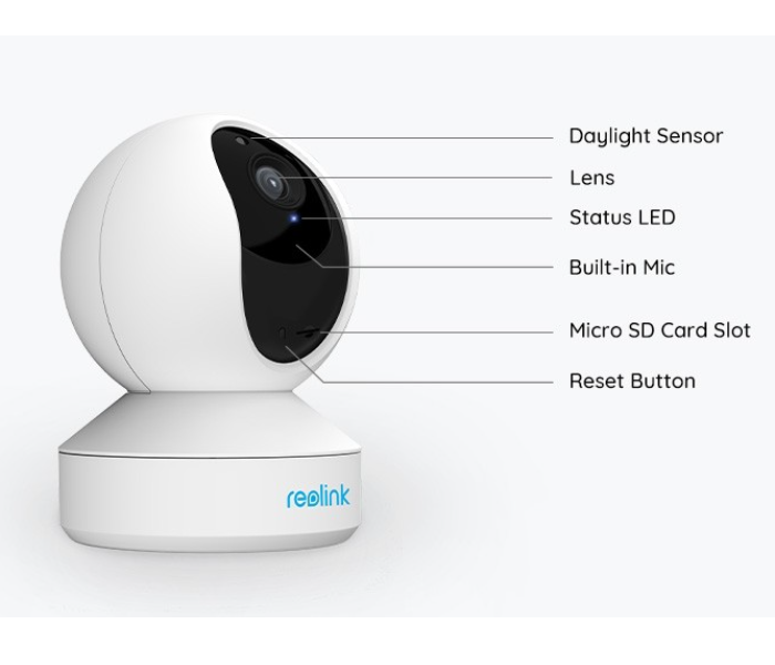 ReoLink 5180011 E1 3MP Surveillance Camera with Nightvision - White - Zoom Image 4