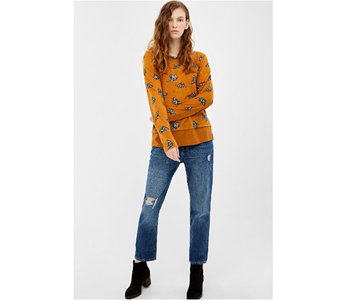 Springfield 676434709 XS Long Sleeve T-Shirt for Women - Mustard - Zoom Image 1