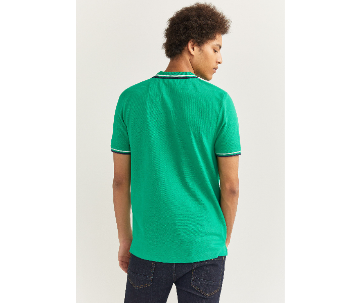 Springfield 143773922 XXXL Basic Slim Fit Polo Shirt for Men - Green - Zoom Image 3