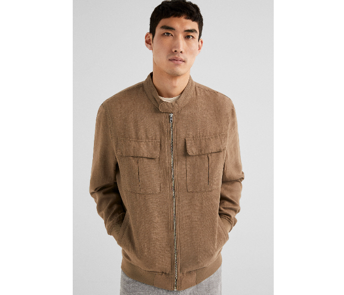 Springfield 283525856 Small Cotton Sports Jacket for Men - Tan - Zoom Image 2