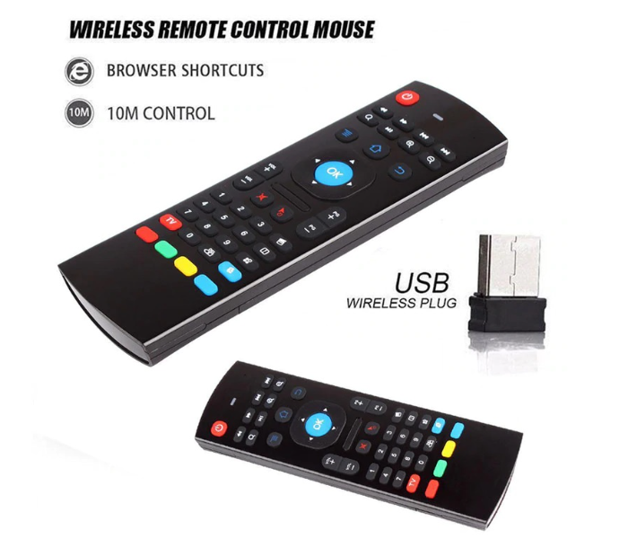 MX3 Air Mouse Mini Wireless Qwerty Keyboard Infrared Remote for Android Smart TV Box - Black - Zoom Image 2