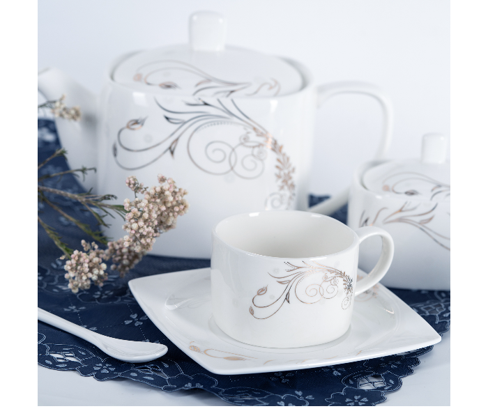 Insiya SV206 40 Piece Superior Quality Porcelain Dinner Set- White - Zoom Image 2