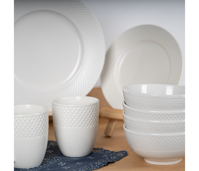 Insiya SV201 16 Piece Porcelein Dinner Set - White - Zoom Image 3