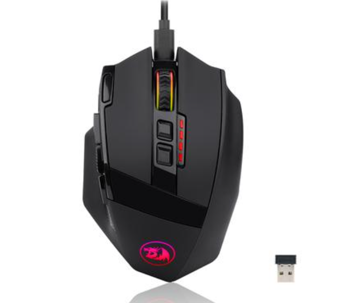 Redragon M801P-RGB Sniper Pro 2 in 1 RGB Wireless Gaming Mouse - Black - Zoom Image 1