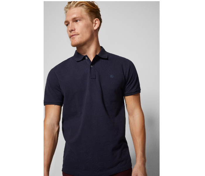 Springfield 143404711 Small Basic Slim Fit Polo Shirt for Men - Dark Blue - Zoom Image 3