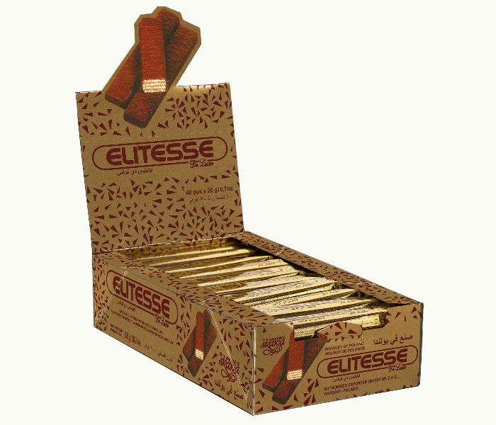 Elitesse 20gm Deluxe Chocolate Covered Wafers with Cocoa Filling 40 Pieces Made In Poland - Zoom Image 1