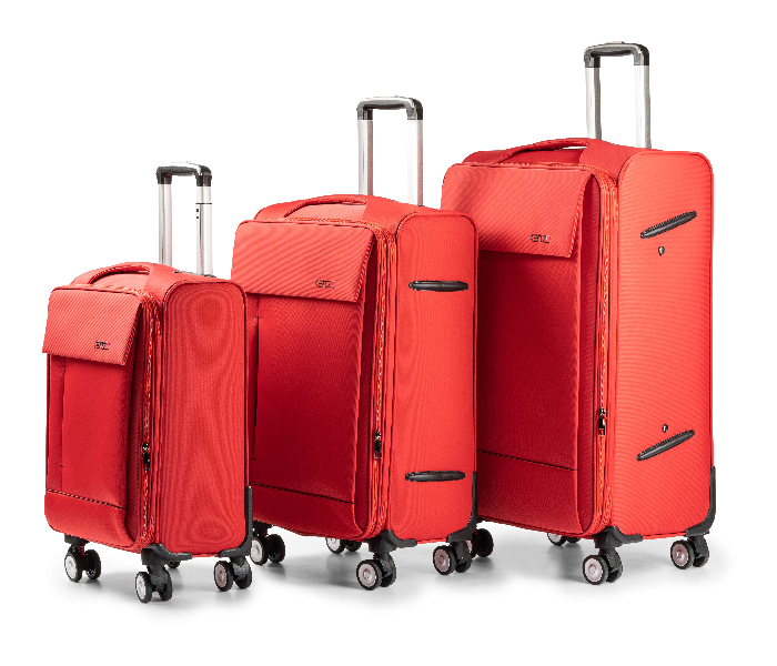 Kenza SV364 3 Piece Drift Softside Expandable Luggage Bag Set with Built-In TSA Lock and Spinner Wheels - Red - Zoom Image 1