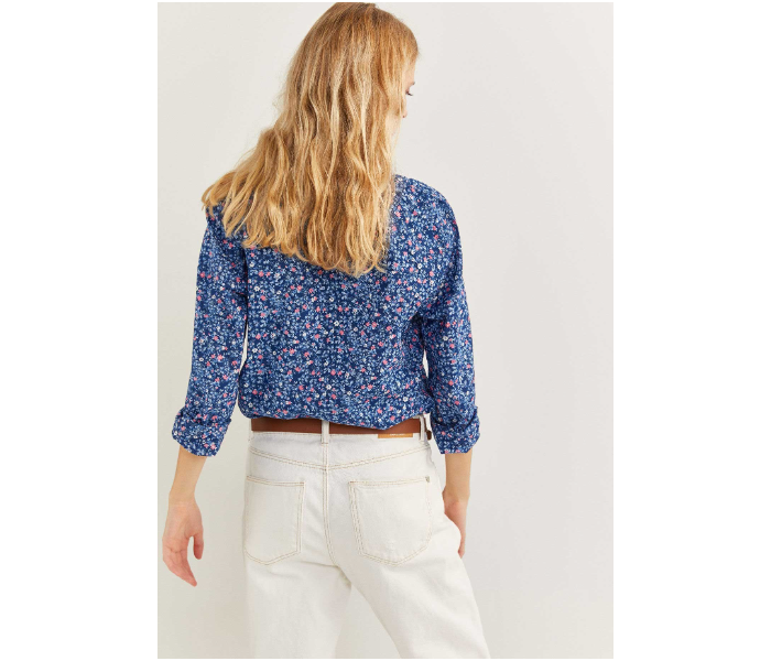 Springfield 679722914 Size 34 Long Sleeve Blouse for Women - Blue - Zoom Image 3