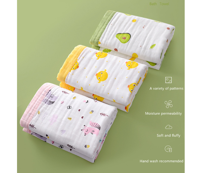 Phoenix MUSBLNK6LY 6 Layer Muslin Cotton Baby Swaddle Blanket - Green Border(Avacado Print) - Zoom Image 6