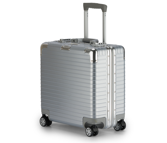 Kenza SV370 18 Inch Chief Aluminium Frame Ultra Light Hardside Expandable Zipperless Luggage Bag with Built-In TSA Lock and Spinner Wheels - Silver - Zoom Image 1