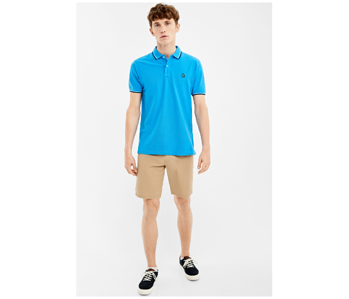 Springfield 143601585 Medium Basic Slim Fit Polo Shirt for Men - Blue - Zoom Image 1