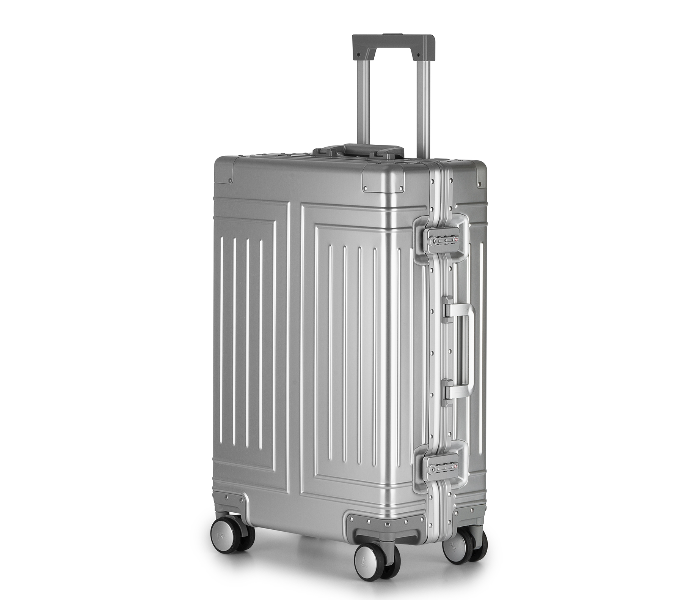 Kenza SV379 24 Inch Magma Superior Aluminium Ultra Light Hardside Expandable Zipperless Luggage Bag with Built-In TSA Lock and Spinner Wheels - Silver - Zoom Image 1