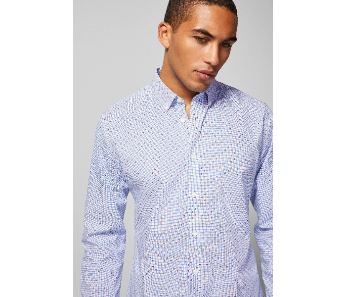 Springfield 151452014 XS Long Sleeve Stipped Business Shirt for Men - Medium Blue - Zoom Image 2