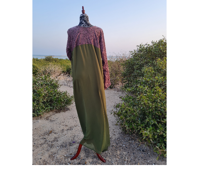 Casting Pearls ILHAM Large Formal Wears Street Style Abaya With Outer Pastel Green Jacket - Zoom Image 5