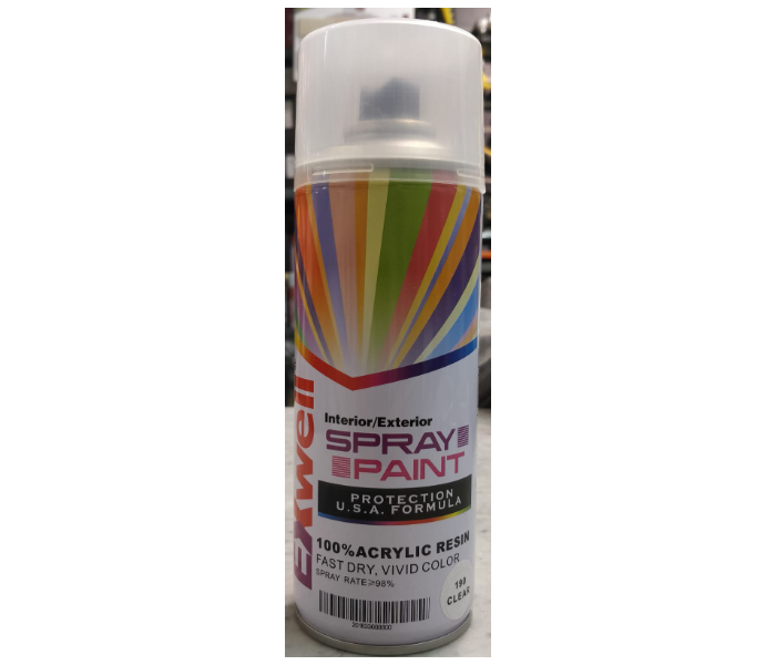 Exwell 280g Quick Drying Acrylic Spray Paint for Interior and Exterior Applications -  Clear - Zoom Image