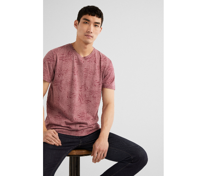 Springfield 328535968 XS Knitted T-Shirt for Men - Maroon - Zoom Image 1