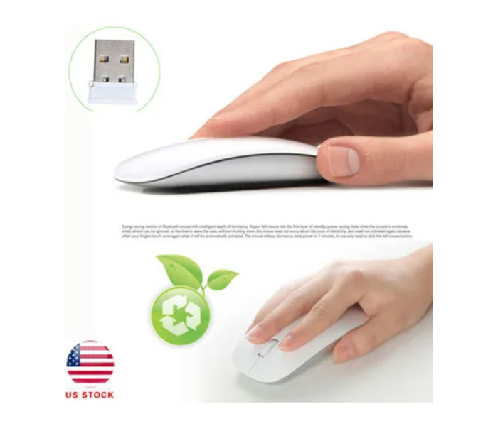 Generic  Wireless USB Optical Mouse for Macbook - White - Zoom Image 2