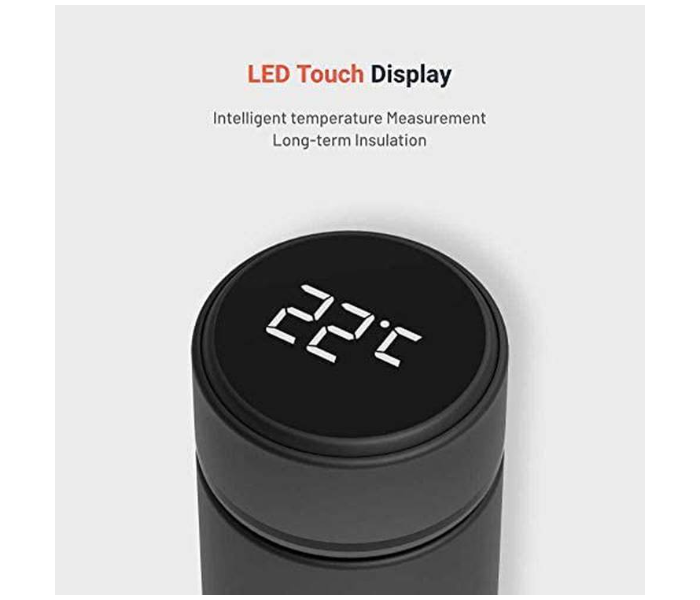 Porodo PD-TMPBOT-BK 500ml Smart Water Bottle Cup With Temperature Indicator - Black - Zoom Image 3