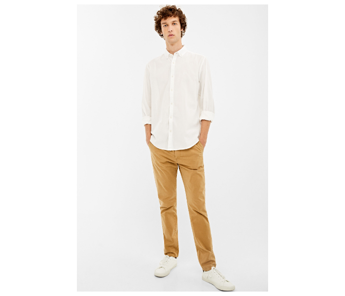 Springfield 027665096 Extra Small Long Sleeve Plain Shirt for Men - Ivory - Zoom Image 1