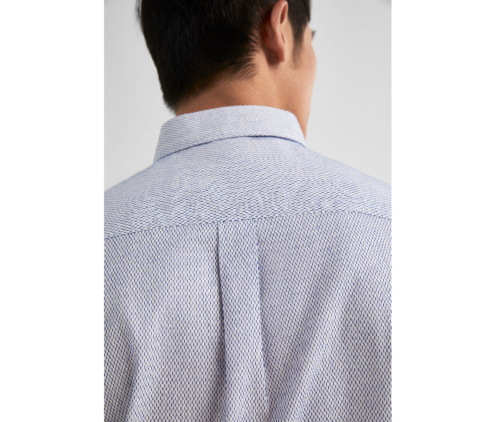 Springfield 151546212 Small Long Sleeve Stipped Business Shirt for Men - Medium Blue - Zoom Image 3