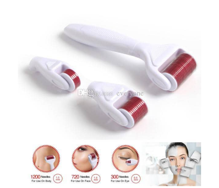 Taqdeer 907-1030 4-in-1 Derma Roller Face and Hiar Fall Treatment - White & Red - Zoom Image 1